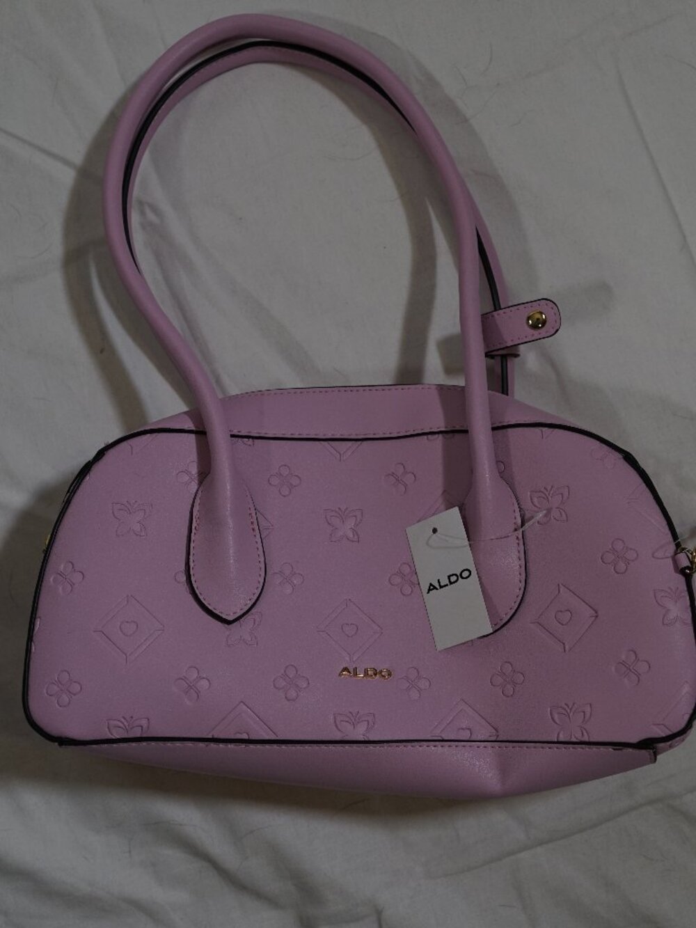 NWT ALDO Pink/Lilac Satchel Handbag Gold Chain Charm Y2K Coquette